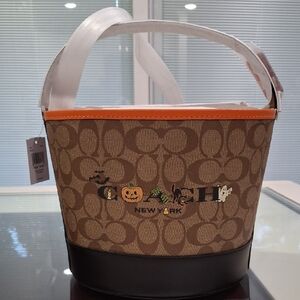 Coach Halloween-Themed Tan and Black Tote
